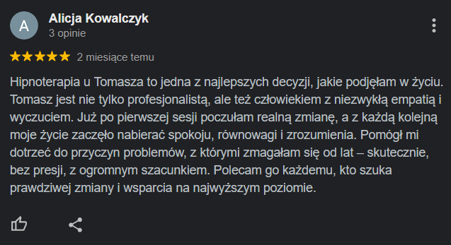 Opinia Google - Alicja