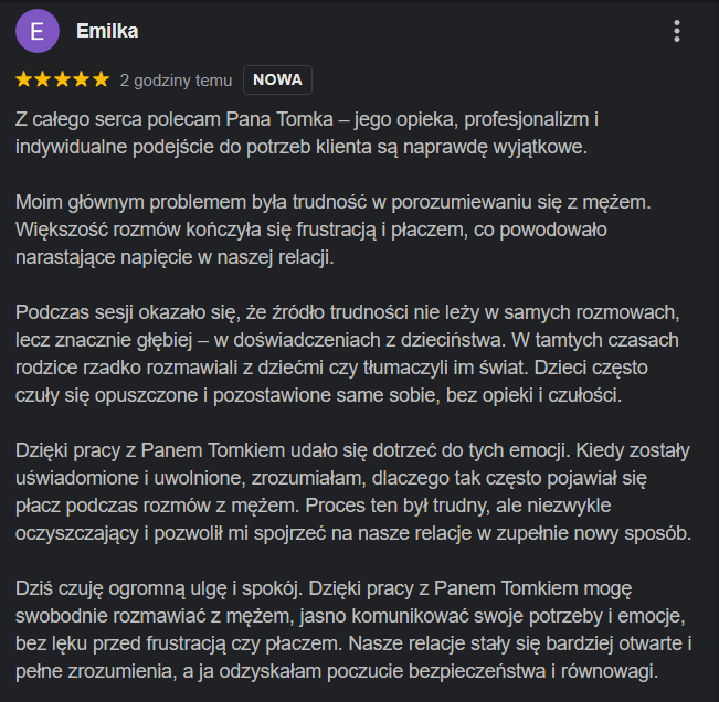 Opinia Google - Emilka