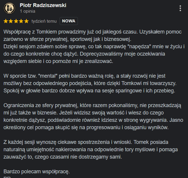 Opinia Google - Piotr